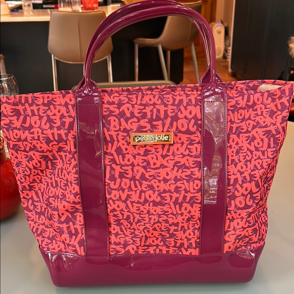 Petite Jolie 💜🧡 Vibrant Orange and Purple Tote (GUC)